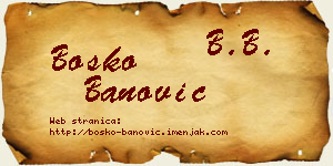 Boško Banović vizit kartica